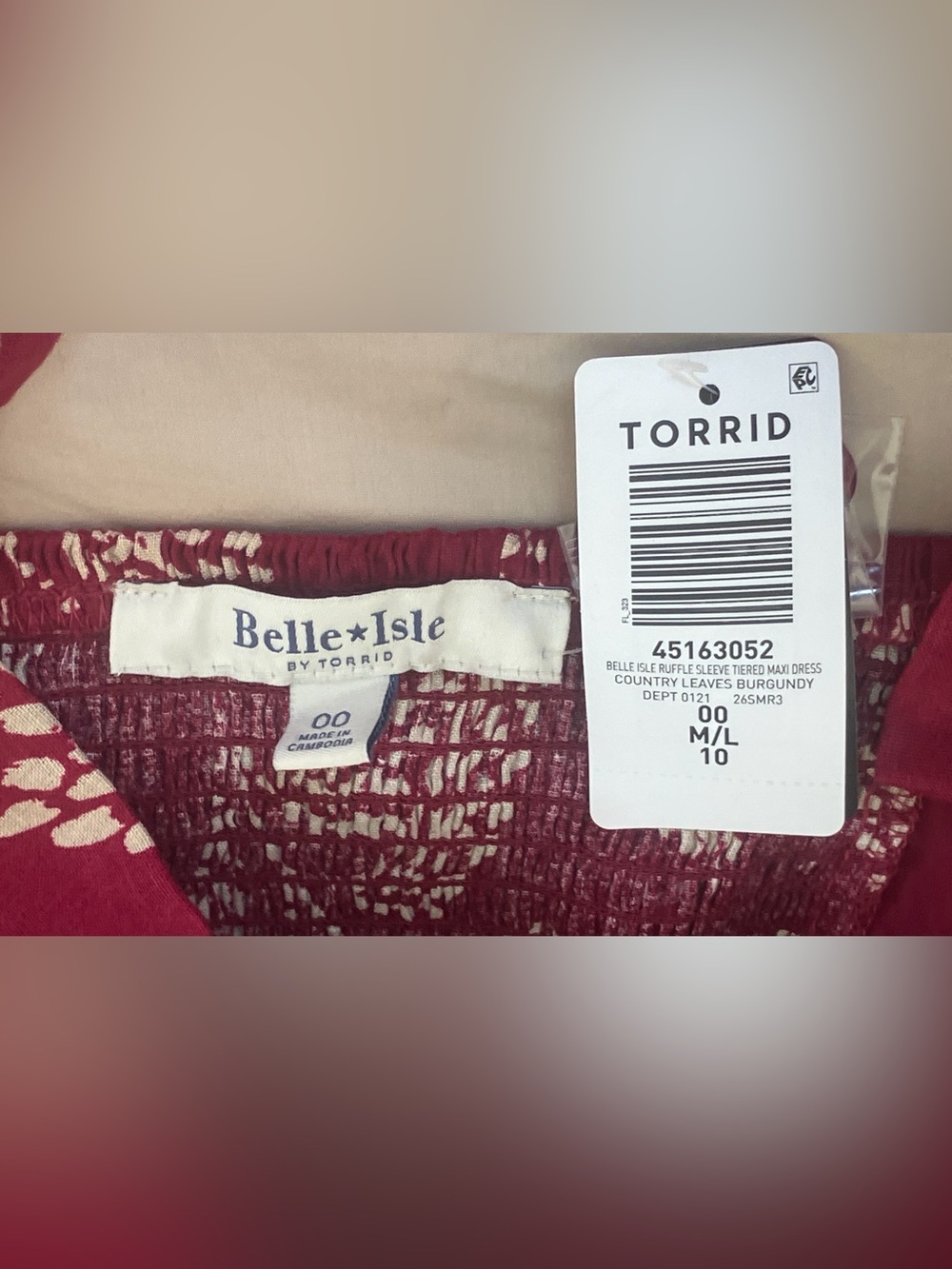 Torrid Belle Isle Cotton Linen Maxi Dress 00 Burgundy NWT - Picture 7 of 16